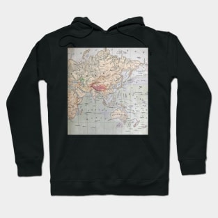 Europe and Asia, antique map 1800s Hoodie